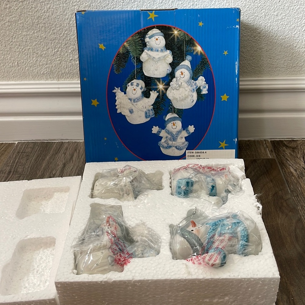 Set of 4 Snowman Ornaments